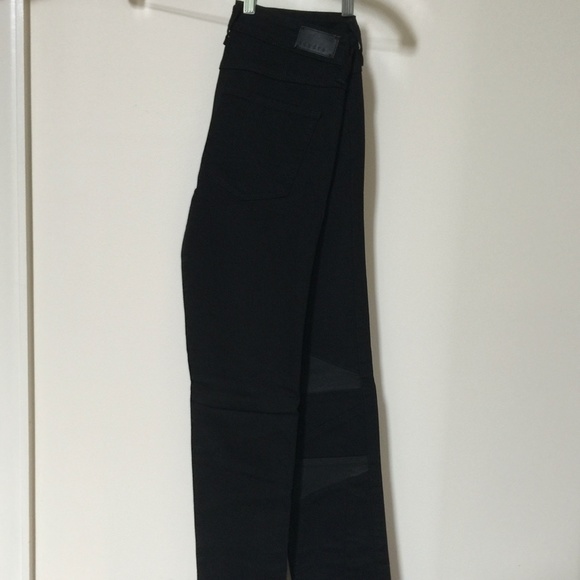 Sandro Paris Leather black Moto jeans US8 / Euro40 - Picture 11 of 14